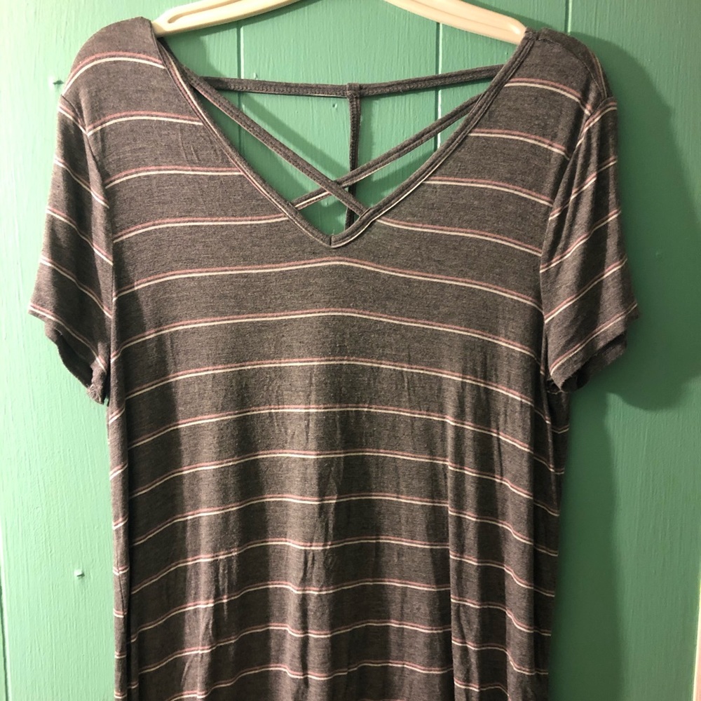 Grey striped shirt